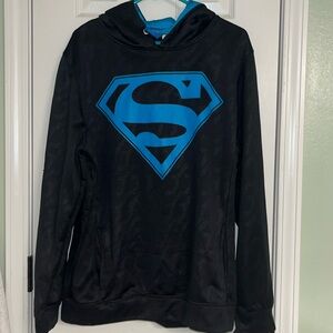 Black Superman Hoodie with blue emblem